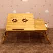 Double computer table bamboo fan version 5535 laptop table dormitory bed with lazy table simple folding lift study desk flat notebook bamboo computer table