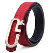 Crocodile CROCODILE fashion leather leather belt Japan&South Korea trend buckle thin belt female 14613004-04 red