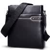 Older head LAORENTOU Men&39s shoulder bag head layer of leather front&rear open bag business casual practical shoulder bag 810J009L3A black
