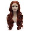 Iwona Synthetic Hair Lace Front Long Wavy Burgundy Red Wig