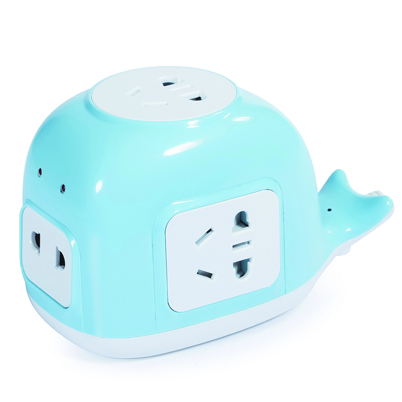 Breeze kyfen QF-X1 creative appearance smart one turn more whale socket converter with independent protection door length 18 m no USB