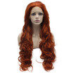 Iwona Synthetic Hair Lace Front Long Wavy Burgundy Red Wig