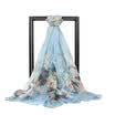 Jingdong Supermarket Ms Bao Shengxiang silk scarf chiffon long scarf female models scarf air conditioning shawl blue lily s9110