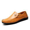 Yee Chi EGCHI Casual Shoes Men Driving Sleeve Lazy Peas Leather Shoes Male 2644 Yellow 43
