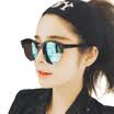 Parim sunglasses men&women fashion polarized light driving mirror sunglasses female G003 black eyebrow silver ring box - gray plate is ice blue REVO