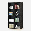 Kou Si simple bookcase free combination locker plastic bookshelf shelves simple modern adult single bookcase no door 8 grid big black flower bookcase