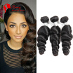 CZ Hair Cambodian Loose Wave Hair 3 Bundles Unprocessed Virgin Human Hair Extensions Natural Black