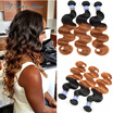 ELees Hair Products 7A Ombre Brazilian Hair 3 Bundles Brazilian Body Wave Ombre Human Hair Extension T1B30 Omber Hair 100GPiece