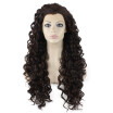 Iwona Synthetic Hair Lace Front Long Curly Brown Highlight Wig