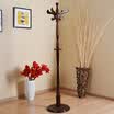 Three strong floor clothes racks bedroom office clothes hangers vertical simple clothes rack SY-827 brown