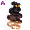 Ombre Mongolian Body Wave Virgin Hair 3pcs Mongolian Ombre Hair Bundles Human Hair Weave Brown 3 Tone 1B 4 27 Tissage Bresilienn