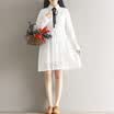 CITYPLUS Mori Faculty of Arts Fan Xiaoqing New Bracelet Long Long Sleeve Dresses Female CWQZ16Q453 White L