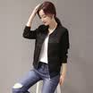 VIVAHEART Korean Slim Fashion Lifestyle Simple Round Collar Long Sleeve Baseball Short Jacket VWJK169431 Black L