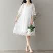 CITYPLUS Loose Lace Embroidered Dress-- CWQZ172358