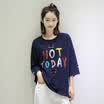 City Plus CITYPLUS Arts & Crafts Casual Loose Loose Letter Prints Five Sleeve T-Shirt Female CWTD173450 Blue S