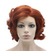 Iwona Synthetic Hair Lace Front Short Curly Burgundy Red Wig