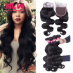 NLW 10A Brazilian virgin human hair 4 bundles with closure Body wave hair weaves with closure