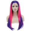 Iwona Synthetic Hair Lace Front Long Stright Ombre Violet Purple Hot Pink Wig