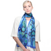 Mario Gucci MARJA KURKI long towel silk scarf Europe&the United States Ms flower pattern life of the music blue 1AA450539