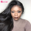 Silky Straight Glueless Lace Front Wig Brazilian Virgin Human Hair Lace Wig For Black Women With Baby Hair Natural Hairline 130 D