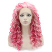 Iwona Synthetic Hair Lace Front Long Curly Two Tone Pink Wig