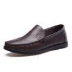 Playboy Wild Business Casual Leather Shoes Feet Lazy Shoes Round Carrefour Shoes Motor Shoes 6AW509052D02 Brown 42