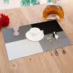 Green reed European-style insulation mats pvc insulation mats Western tablecloth black&white grid 4 pieces installed