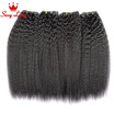 7A Mongolian Kinky Straight Coarse Yaki 3 PcsLot Virgin Human Hair Weave Bundles Italian Yaki 10"-30" Kinky Straight Hair Weave