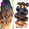 Grade 8a Blonde Ombre Indian Virgin Hair Body Wave 4pcs 1b 4 27 Ombre Hair Weave Bundles Three Tone Ombre Human Hair Extensions