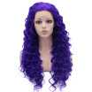 Iwona Synthetic Hair Lace Front Long Curly Violet Purple Wig