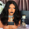 short glueless lace front human hair wigs brazilian virgin hair wavy lace front wig for black women