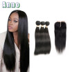 Brazilian Straight Hair With Closure Brazilian Virgin Hair With Closure Tissage Bresilienne Avec closure Human Hair With Closure