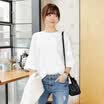 VIVAHEART Korean Solid Colors T-Shirt Sleeve Casual Lovers Student Bottom Shirt Female VWTD173234 White L
