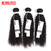 Allrun Peruvian Virgin Hair Kinky Curly 3 Bundles Kinky Curly Virgin Hair Weaving 100g Per Bundle 100 Human Hair Weave