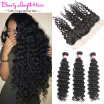 Brazilian Deep Wave With Frontal Closure 3 Bundles 13x4 Deep Wave Frontal With Bundles Ear To Ear Lace Frontal Closure With Bundle