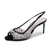WETKISS 2017 Brand Sheepskin Inner Women Sandals Bling Bling Crystal Back Strap Summer Shoes High Thin Heels Peep toe Sandals