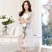 Siberian woman 2017 gray short-sleeved jacket inside the white was thin sleeveless printing temperament vest skirt suit S71R0686A1586XL outside the gray inside the white XL