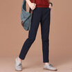 CITYPLUS Arts Fan loose waist stretch loose Halen solid color wild casual pants CWKX172264 black L