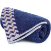 Sanli cotton selection twill corrugated satin big towel 36 × 76cm thick soft water wash face mask towel cyanine blue