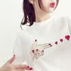 City Plus CITYPLUS Arts Fan Top Fashion Simple Student Embroidered Bottom Shirt T-Shirt CWTD174164 White L