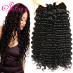 Brazilian Virgin Hair Deep Wave 4 Bundles Human Hair Weave 7A Brazilian Virgin Hair More Wavy Virgin Brazilian Deep Curly Wave