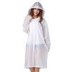 Gaga Lin outdoor fashion EVA translucent scrub sense of adult raincoats poncho men long section with cap JH01 transparent white M