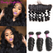 Peruvian Loose Wave 3 Bundles With Frontal Mink Peruvian Virgin Hair Loose Wave Lace Frontal Closure With Bundles