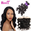 Brazilian Virgin Hair Body Wave 3 Bundles With Lace Frontal Unprocessed Virgin Hair Frontal Closure With Bundles Weave Extensions