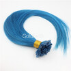 100 Brazilian Virgin Hair Blue Nail Tip Hair Silky Straight Keratin Fusion U Tip Hair Extensions100s