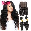 Best Quality 8a Grade loose wave Malaysian lace frontal closure with 2 bundles human hair weave 100 human hair Weft 3pcsLot