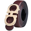 Gold fox FOXER female belt ladies simple cowhide female belt fashion wild belt 508025F3S wine red