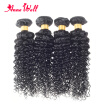 100 Unprocessed Brazilian Curly Virgin Hair 4 Bundles Brazilian Kinky Curly Weave Human Hair Extensions Weft Natural Color 1B