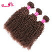 Bettehair 8A virgin Brazilian Human hair Kinky Curly 3PCS 100 unprocessed hair weaving Light Brown Color