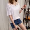 VIVAHEART Korean casual loose jacket T-shirt cotton short-sleeved round neck student female VWTD174140 white L